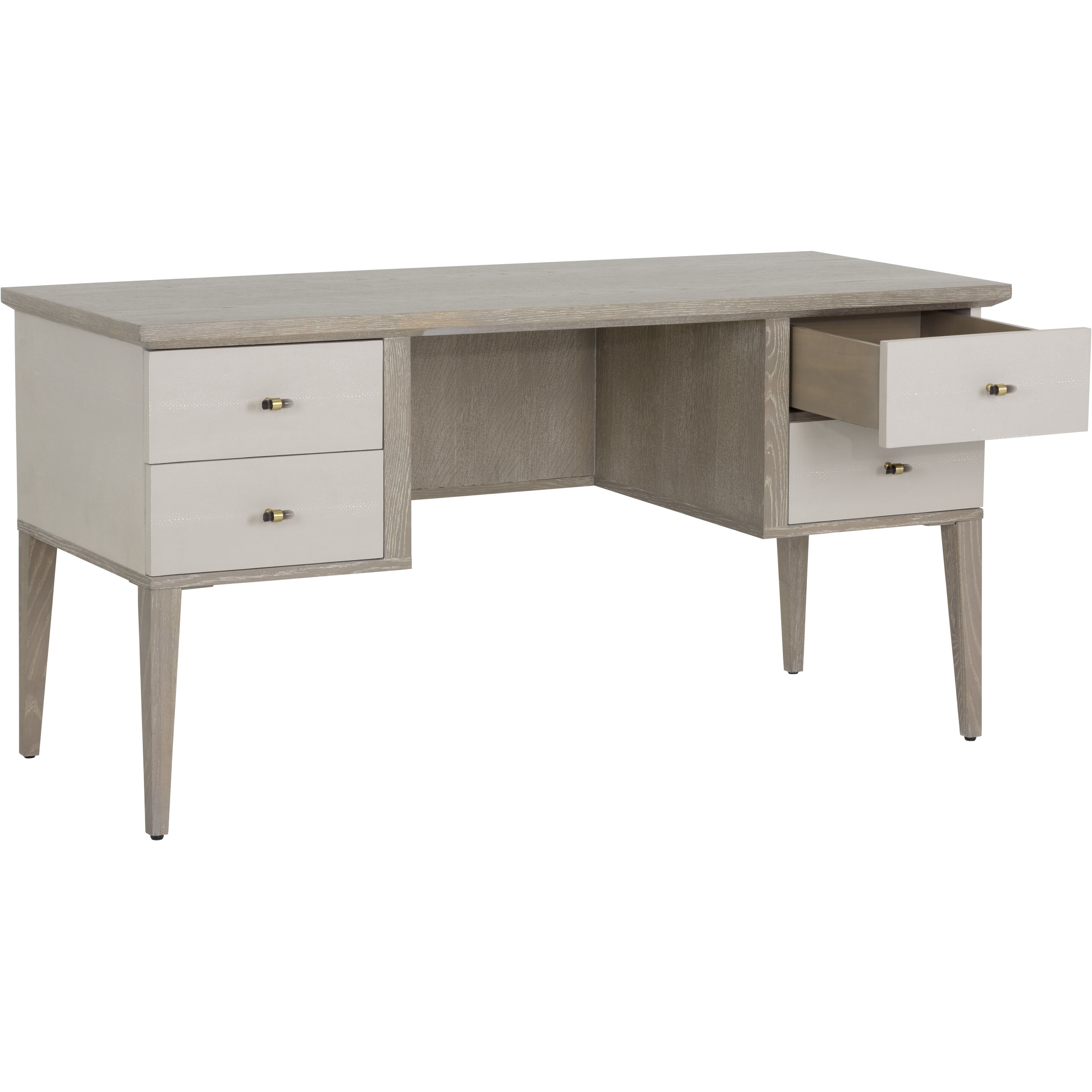 Pattinson 60 X 24 inch White Ceruse / Oyster Shagreen Desk